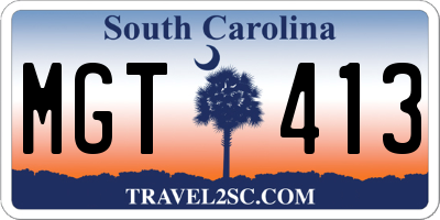 SC license plate MGT413