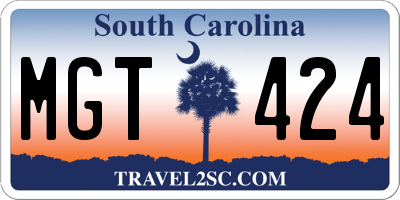 SC license plate MGT424