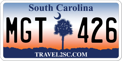 SC license plate MGT426