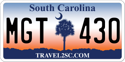 SC license plate MGT430