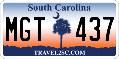 SC license plate MGT437