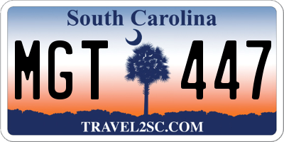SC license plate MGT447
