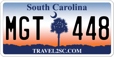 SC license plate MGT448