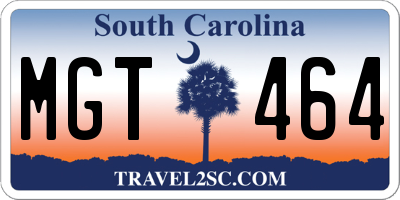 SC license plate MGT464