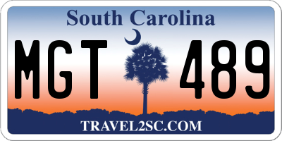 SC license plate MGT489