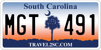 SC license plate MGT491
