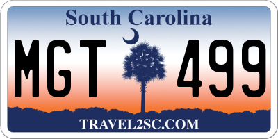 SC license plate MGT499