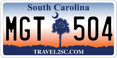 SC license plate MGT504