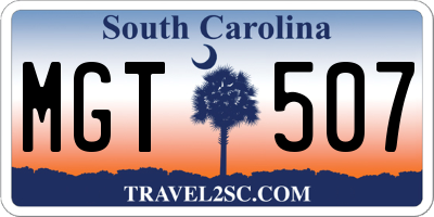 SC license plate MGT507