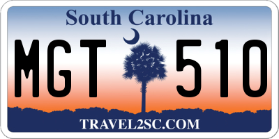 SC license plate MGT510