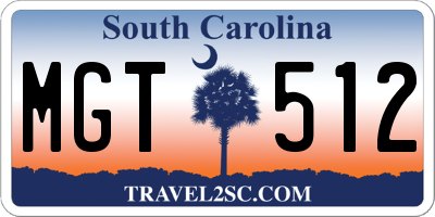 SC license plate MGT512