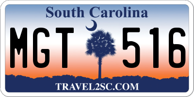 SC license plate MGT516