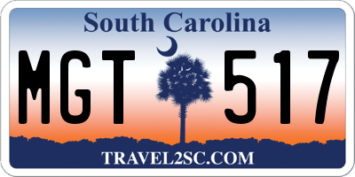SC license plate MGT517