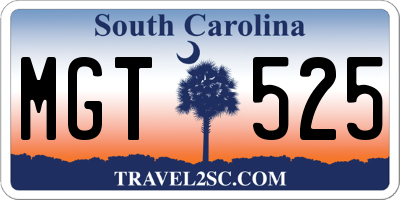 SC license plate MGT525