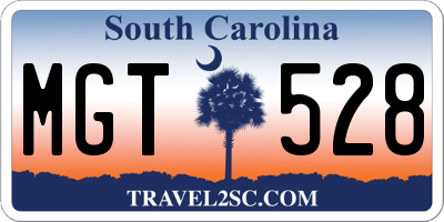 SC license plate MGT528