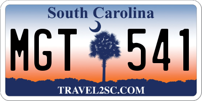 SC license plate MGT541