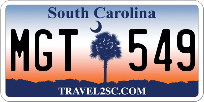 SC license plate MGT549