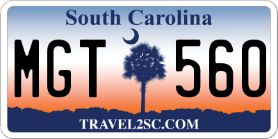 SC license plate MGT560