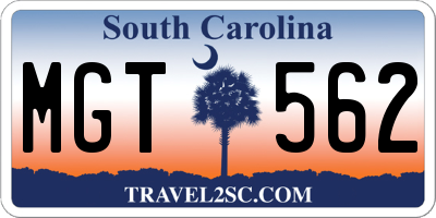 SC license plate MGT562