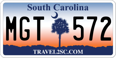 SC license plate MGT572