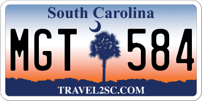 SC license plate MGT584