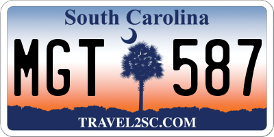 SC license plate MGT587