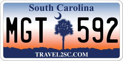 SC license plate MGT592