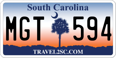 SC license plate MGT594