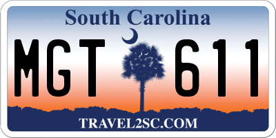 SC license plate MGT611