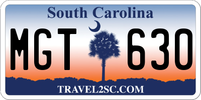 SC license plate MGT630
