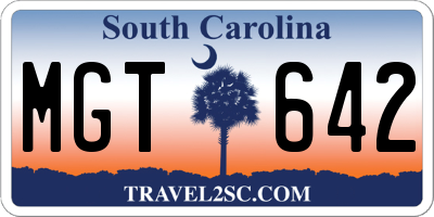 SC license plate MGT642