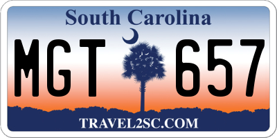 SC license plate MGT657