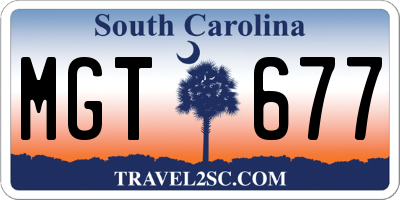 SC license plate MGT677