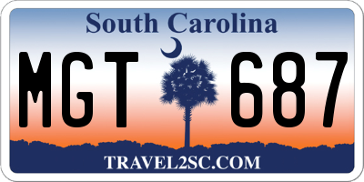 SC license plate MGT687