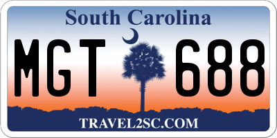 SC license plate MGT688