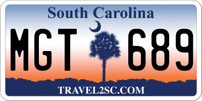 SC license plate MGT689