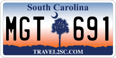 SC license plate MGT691