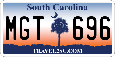 SC license plate MGT696