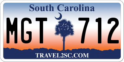SC license plate MGT712