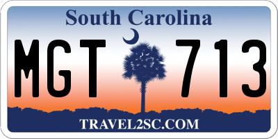 SC license plate MGT713