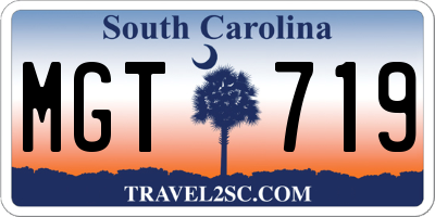 SC license plate MGT719