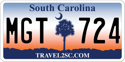 SC license plate MGT724