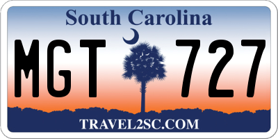 SC license plate MGT727