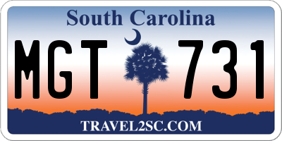 SC license plate MGT731