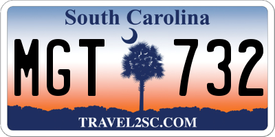 SC license plate MGT732