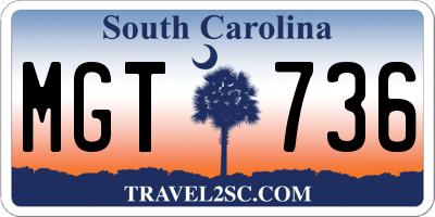 SC license plate MGT736