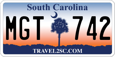 SC license plate MGT742