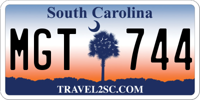 SC license plate MGT744