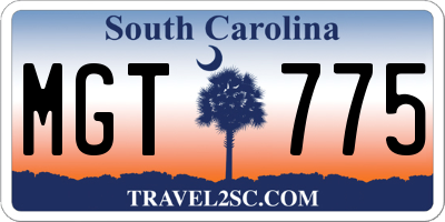 SC license plate MGT775