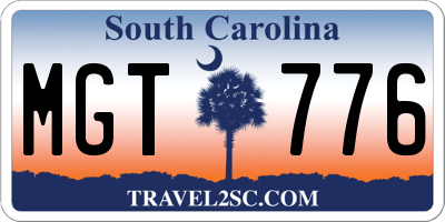 SC license plate MGT776